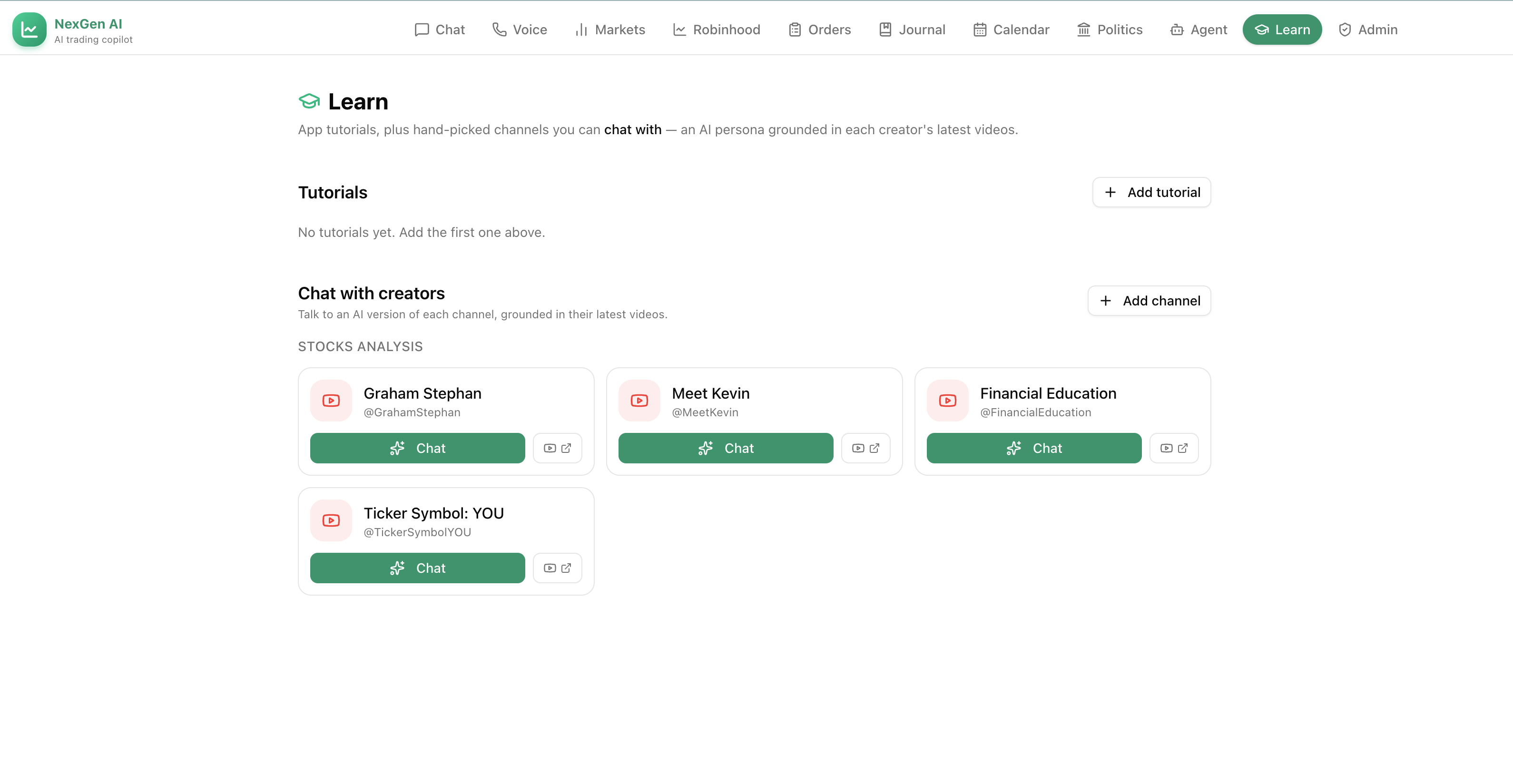 Learn and chat with creators